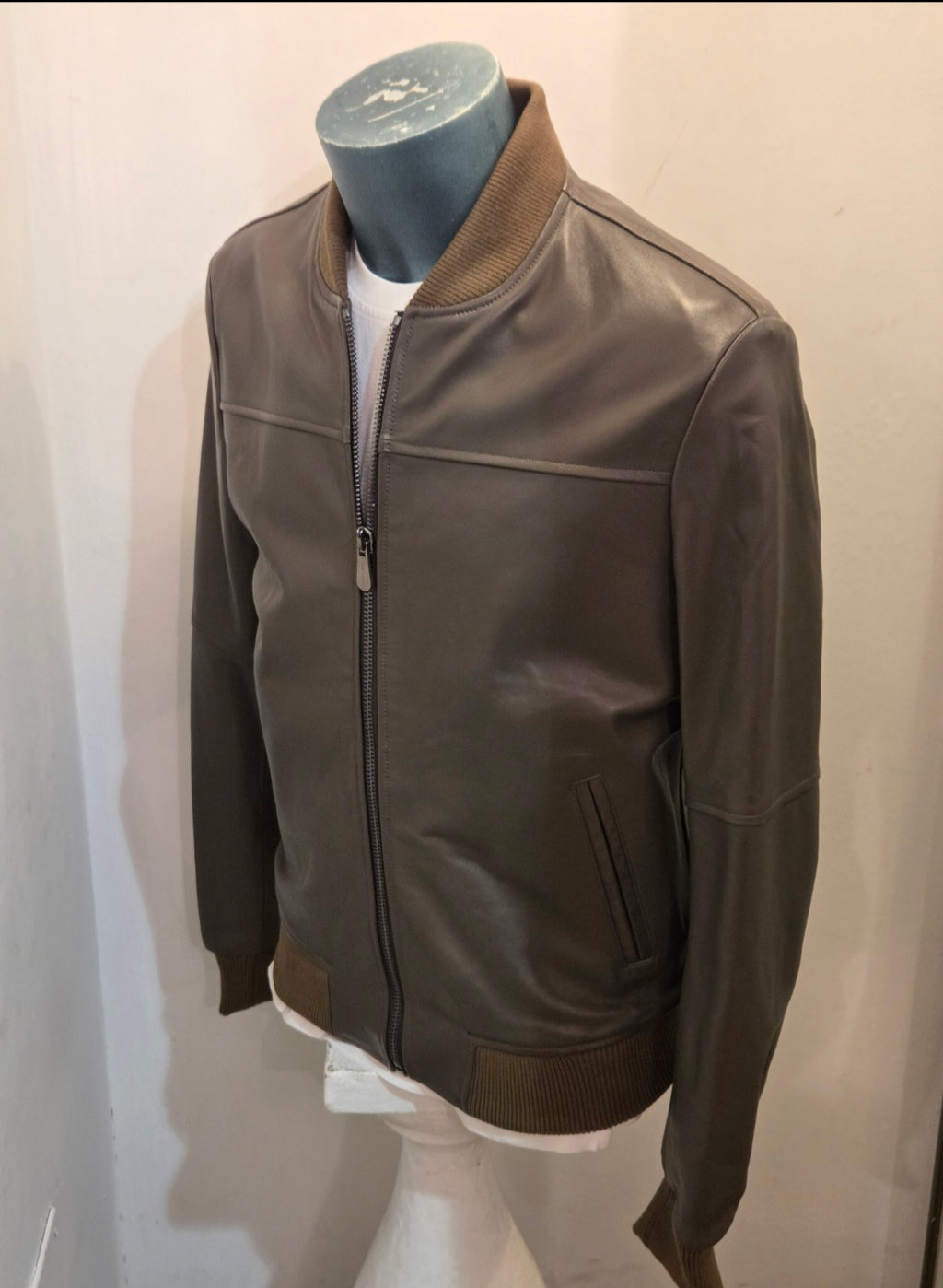 GIUBBINO IN PELLE BLUSOTTO HULK COLOR MILITARE